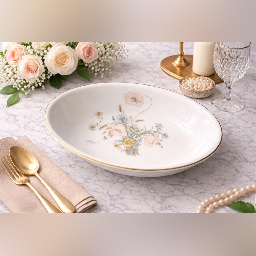 Royal Doulton “Flirtation” Oval Vegetable Dish – Bone China | Floral Motif